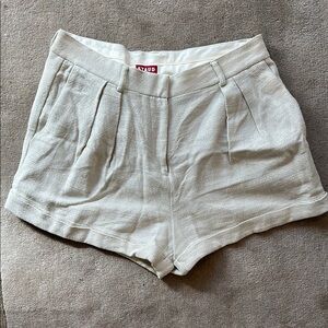 STAUD Luisa Pleated Women's Ivory Shorts